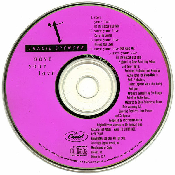 Tracie Spencer : Save Your Love (CD, Maxi, Promo)