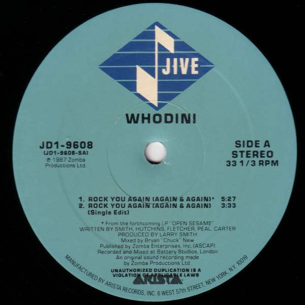 Whodini : Rock You Again (Again & Again) (12")