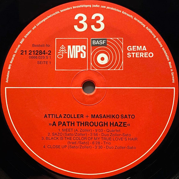 Attila Zoller · Masahiko Satoh : A Path Through Haze (LP, Album, Gat)