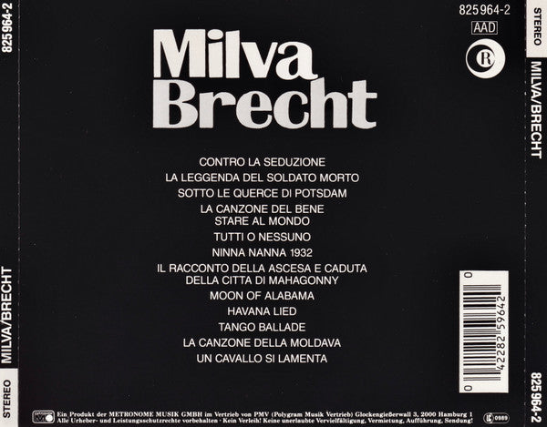 Milva : Brecht (CD, Album, RE)