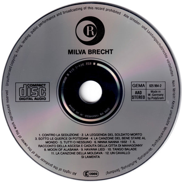 Milva : Brecht (CD, Album, RE)