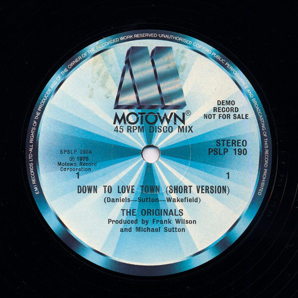 The Originals : Down To Love Town (12", Promo, 2nd)