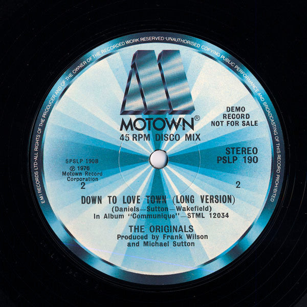 The Originals : Down To Love Town (12", Promo, 2nd)
