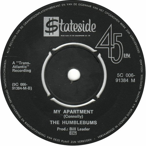 The Humblebums : Shoeshine Boy / My Apartment (7", Single)
