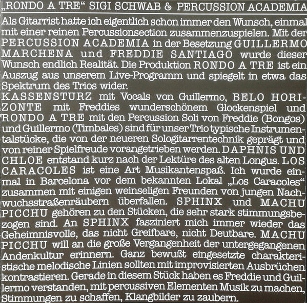 Sigi Schwab & Percussion Academia : Rondo A Tre (LP, Album)