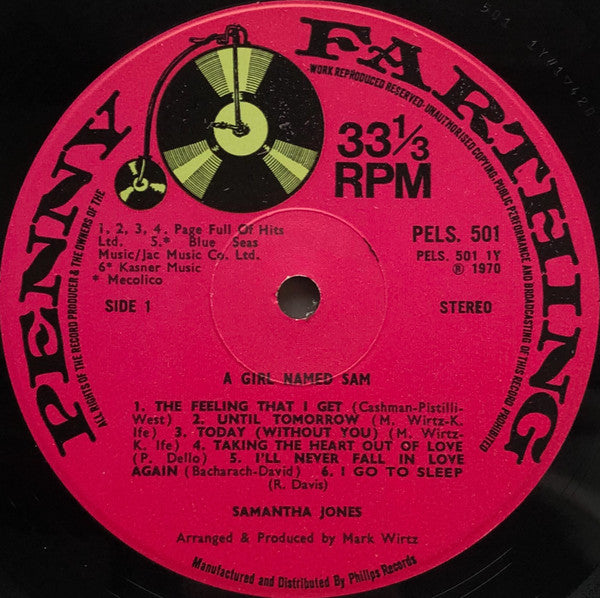 Samantha Jones : A Girl Named Sam (LP, Album)