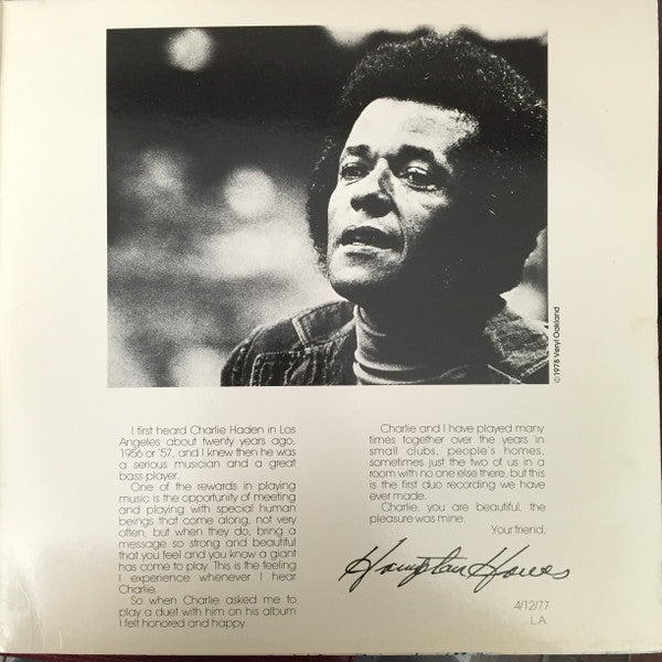 Charlie Haden / Hampton Hawes : As Long As There's Music (LP, Album, Gat)