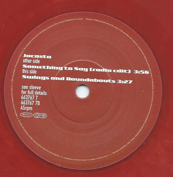 Jocasta : Something To Say (7", Ltd, Num, Red)