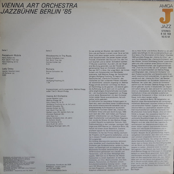 Vienna Art Orchestra : Jazzbühne Berlin '85 (LP, Album)
