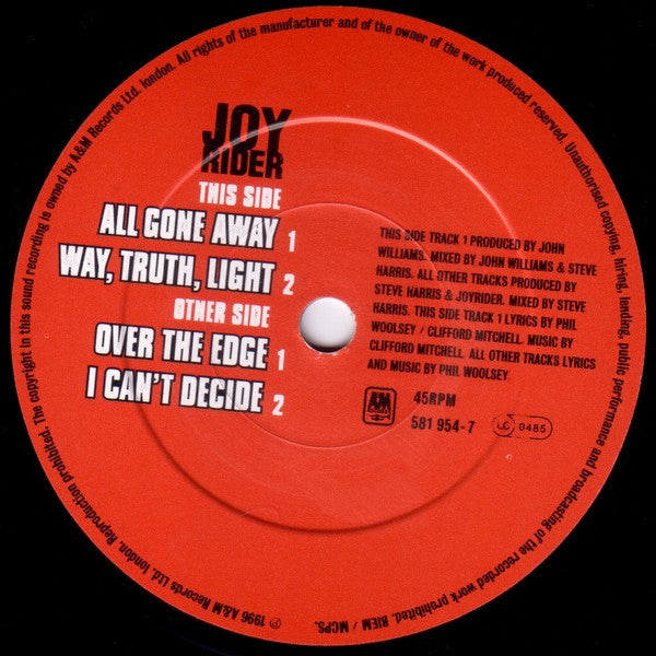 Joyrider (3) : All Gone Away (7", Single)