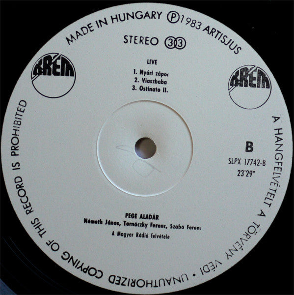 Aladár Pege : Live (LP, Album)