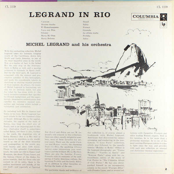 Michel Legrand And His Orchestra* : Legrand In Rio (LP, Album, Mono)