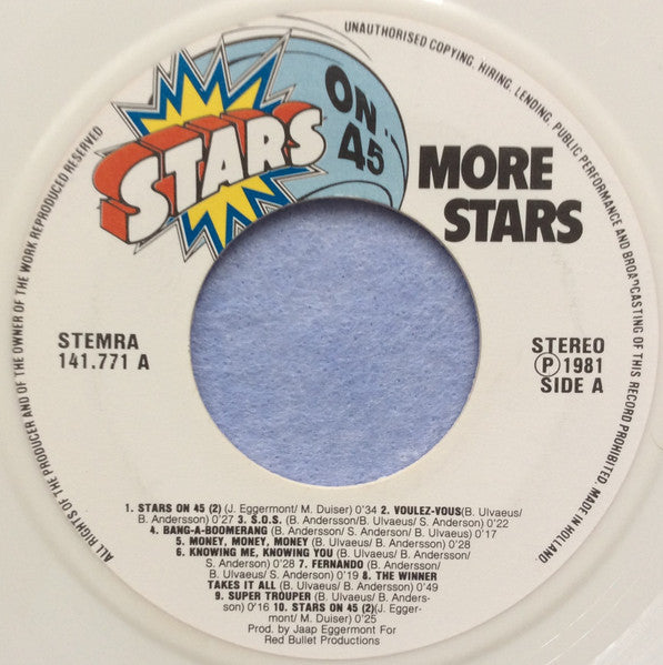 Stars On 45 : More Stars (7", Single, Ltd, Whi)