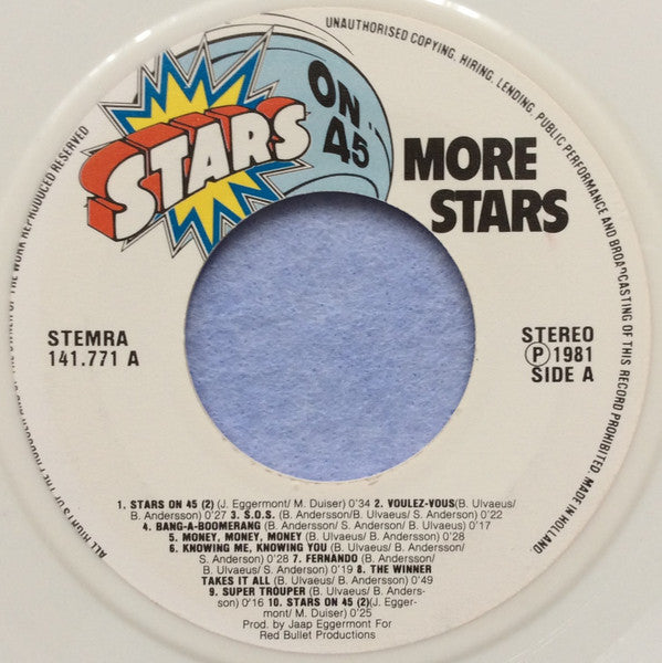 Stars On 45 : More Stars (7", Single, Ltd, Whi)