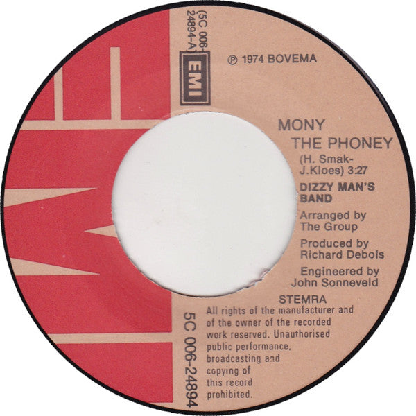 Dizzy Man's Band : Mony The Phoney / Lady Carefree (7", Single, Tex)