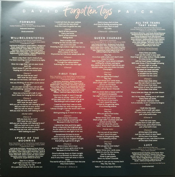 David Paich : Forgotten Toys (LP, Album, Ltd, Blu)