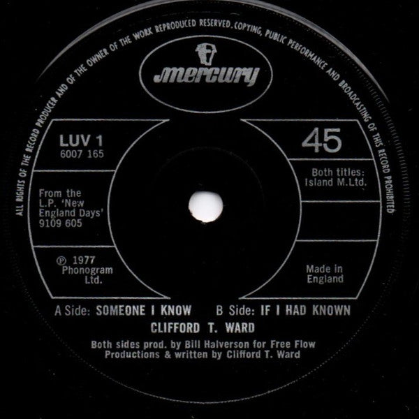 Clifford T. Ward : Someone I Know (7")