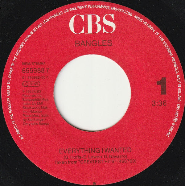 Bangles : Everything I Wanted (7", Single)
