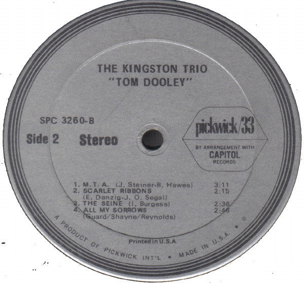 Kingston Trio : Tom Dooley (LP, Comp, RE)