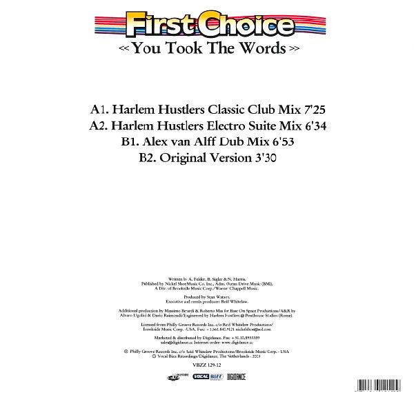 First Choice : You Took The Words (12")