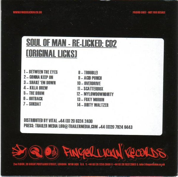 Soul Of Man : Re-Licked: CD2 (Original Licks) (CD, Album, Promo)
