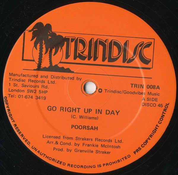 Poorsah : Go Right Up In Day / Up In Day Jam (12")