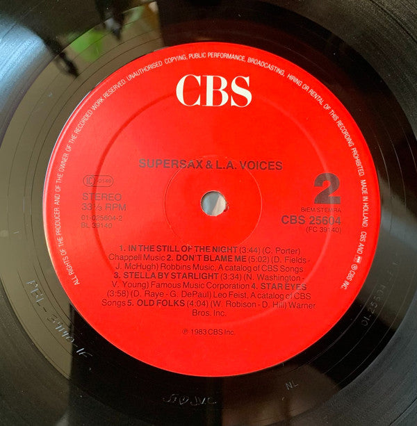 Supersax & L. A. Voices : Supersax & L.A. Voices (LP, Album, RE, Red)