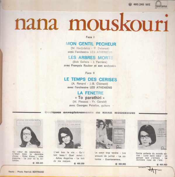 Nana Mouskouri : Le Temps Des Cerises (7", EP, RE)