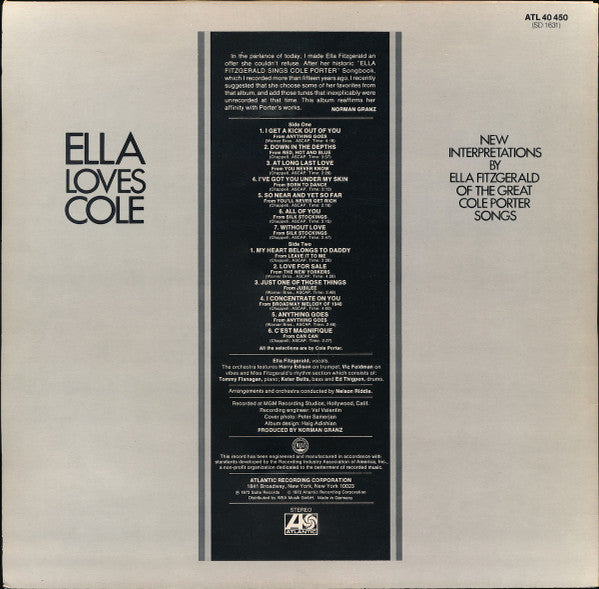 Ella Fitzgerald : Ella Loves Cole (LP, Album)