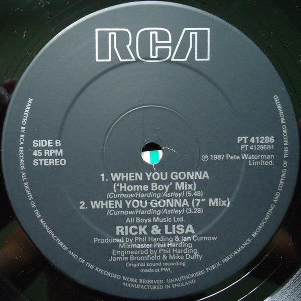 Rick Astley And Lisa Fabien : When You Gonna (12")