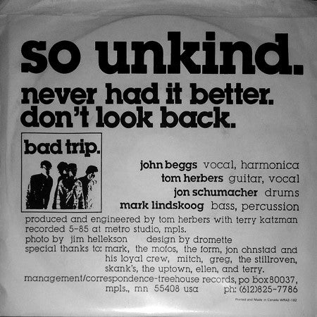 Bad Trip (3) : So Unkind (7")