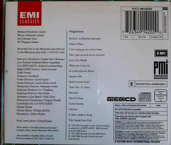 Barbara Hendricks, The Monty Alexander Trio : Tribute To Duke Ellington (VCD)