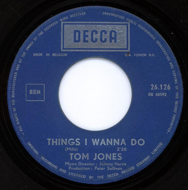 Tom Jones : I'll Never Fall In Love Again (7")