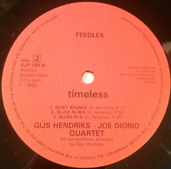 Gijs Hendriks / Joe Diorio / Bert Van Erk / Michael Baird : Feedles (LP)