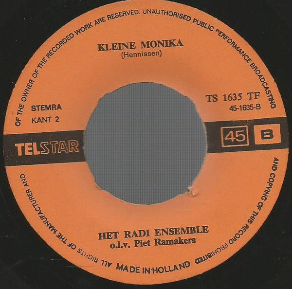 Het Radi-Ensemble : Bye, Bye, Tot Morgen ! (7", Single)