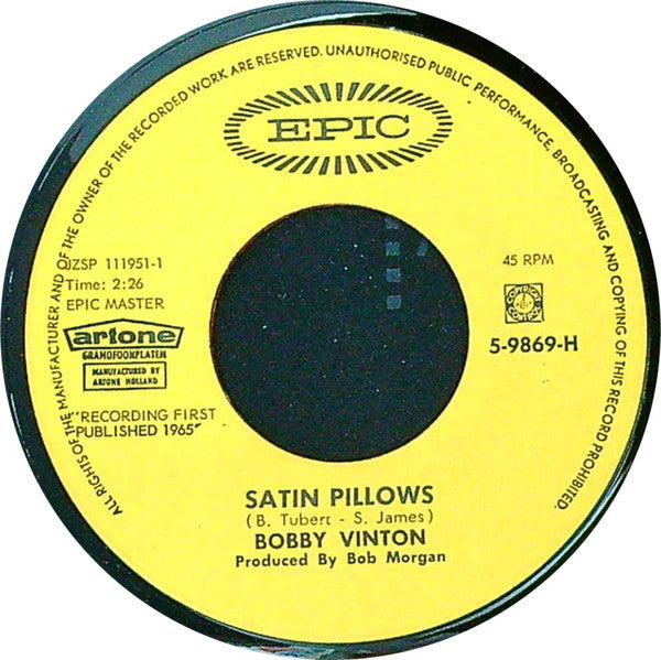 Bobby Vinton : Careless / Satin Pillows (7", Single)
