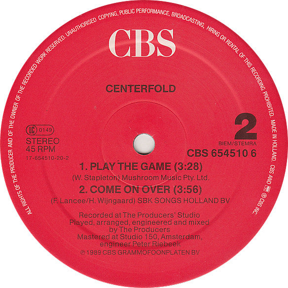 Centerfold : Play The Game (12", Maxi)