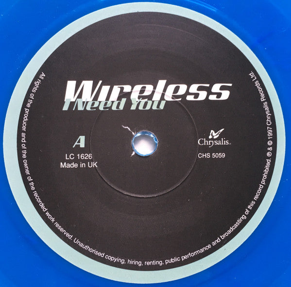 Wireless (3) : I Need You (7", Blu)