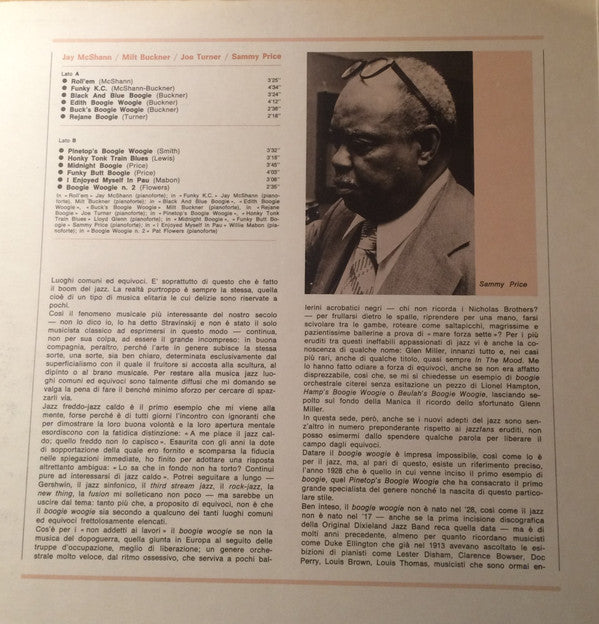 Jay McShann, Joe Turner, Milt Buckner, Sammy Price : I Giganti Del Jazz Vol. 63 (LP)