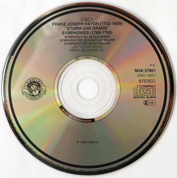 Joseph Haydn – L'Estro Armonico, Derek Solomons : Vol. 7 · Symphonies 35 · 38 · 39 · 49 · 58 · 59 (2xCD)