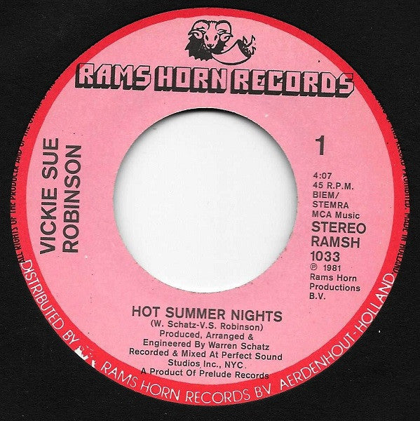 Vicki Sue Robinson : Hot Summer Nights (7")