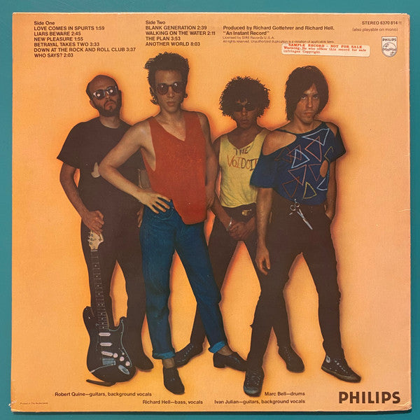 Richard Hell & The Voidoids : Blank Generation (LP, Album, Promo)