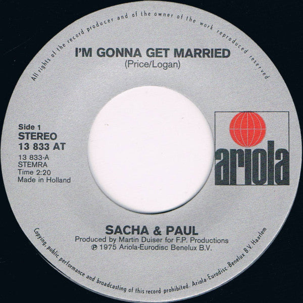 Sacha & Paul : I'm Gonna Get Married (7", Single)