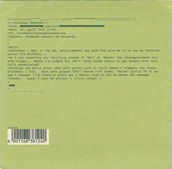 Kim Hiorthøy : Live Shet (CD, EP, Car)