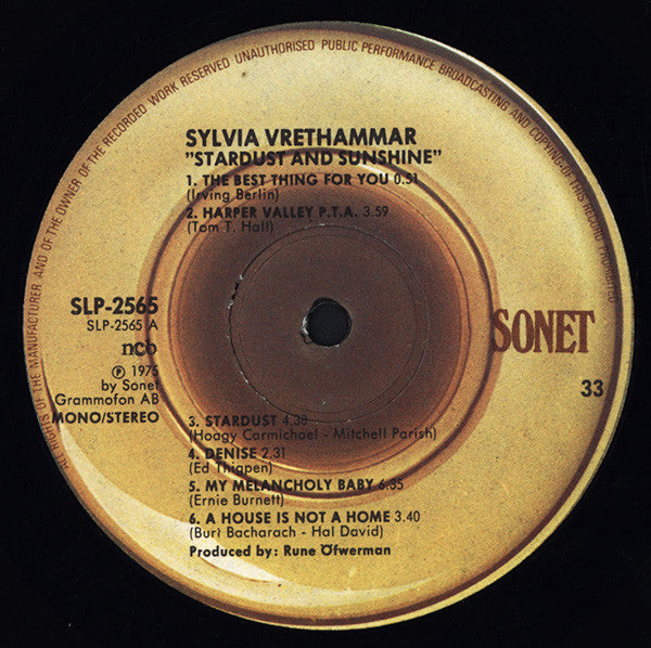 Sylvia Vrethammar : Stardust & Sunshine (LP, Album)