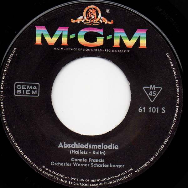 Connie Francis : Abends In Der Mondscheinallee (7", Single, Mono)