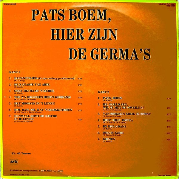 De Germa's : Pats Boem, Hier Zijn De Germa's (LP, Album)