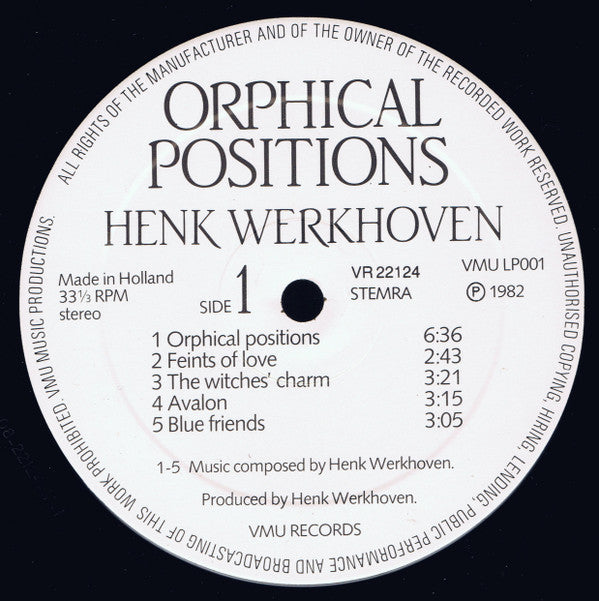 Henk Werkhoven : Orphical Positions (LP)