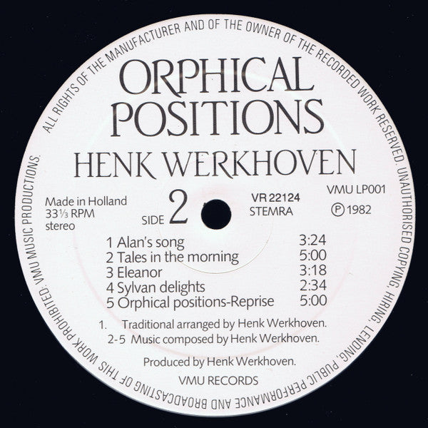 Henk Werkhoven : Orphical Positions (LP)