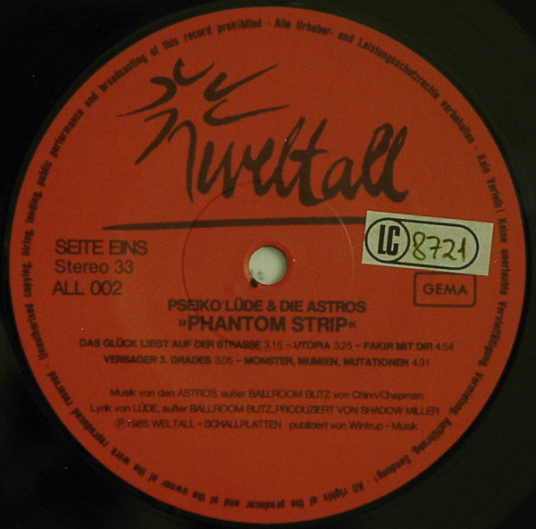 Lüde Und Die Astros : Phantom Strip (LP, Album)